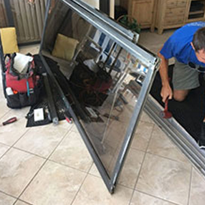 sliding glass door frame repair Corning